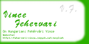 vince fehervari business card