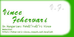 vince fehervari business card